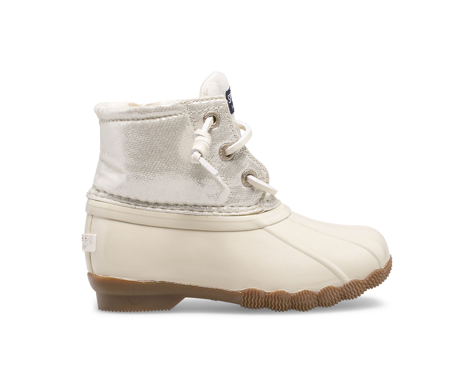 Little Kid's Saltwater Metallic Duck Boot - Ivory - Click Image to Close