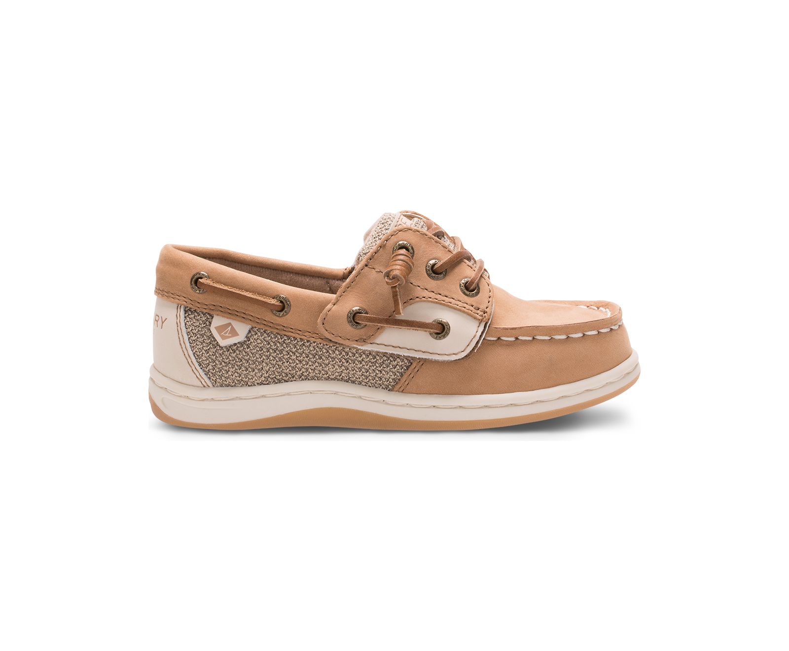 Little Kid's Songfish Junior Boat Shoe - Linen / Oat - Click Image to Close