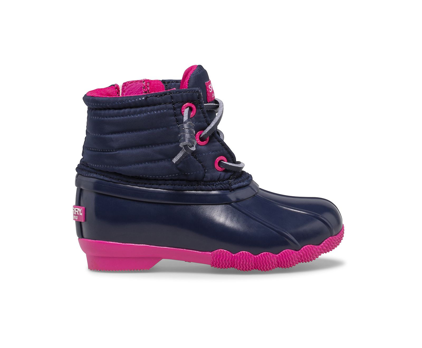 Little Kid's Saltwater Duck Boot - Navy/Pink