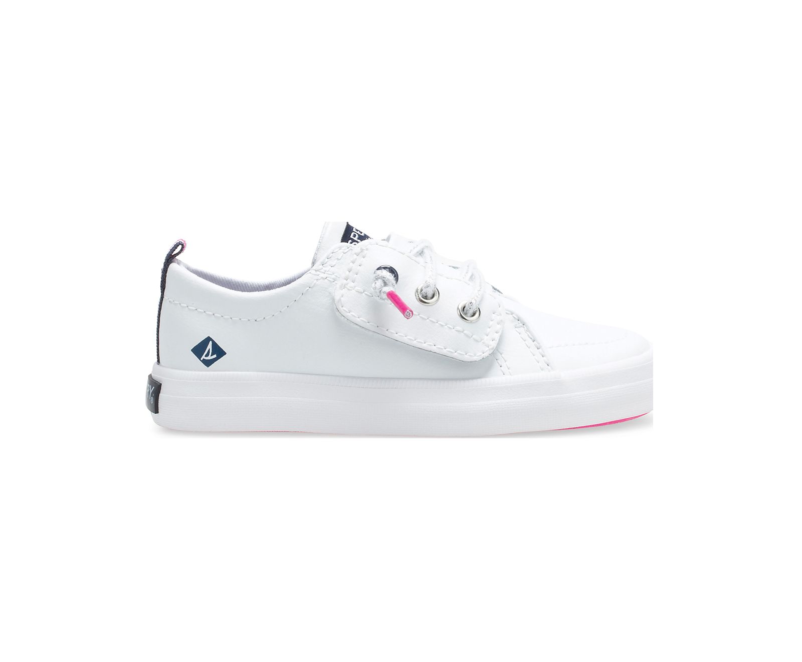 Little Kid's Crest Vibe Junior Sneaker - White - Click Image to Close
