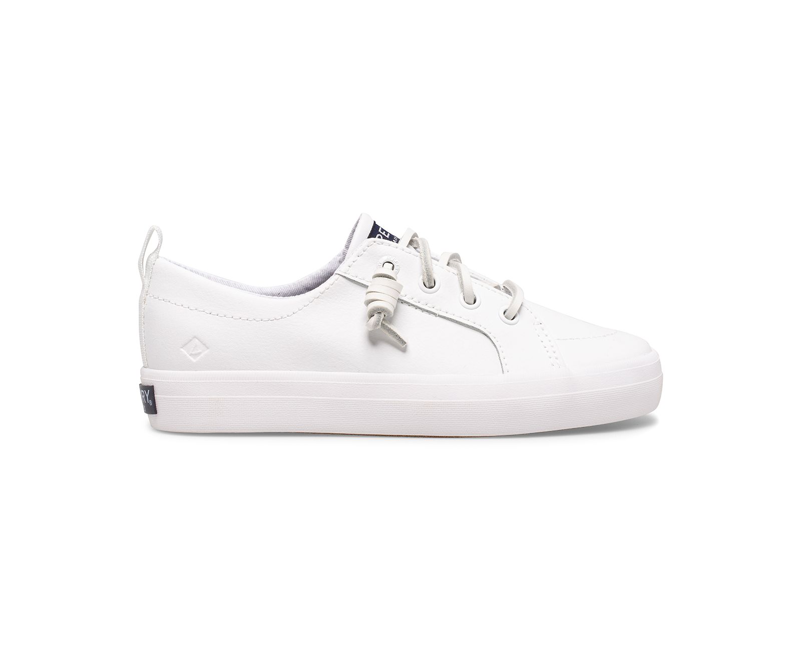 Big Kid's Crest Vibe Sneaker - All White - Click Image to Close