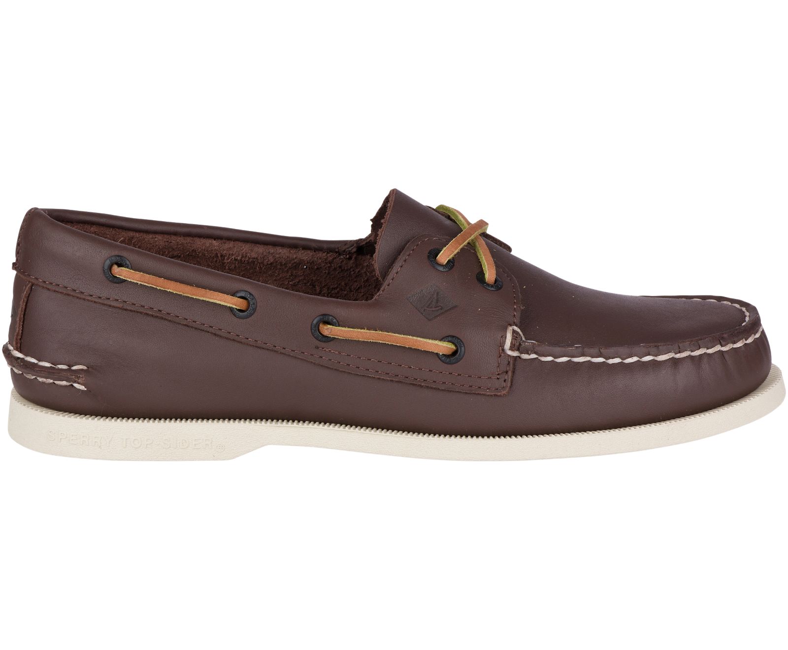 Men's Authentic Original Leather Boat Shoe - Classic Brown - Click Image to Close