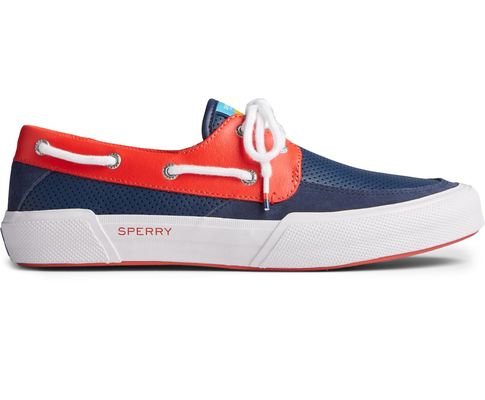 Men's Soletide 2-Eye Sneaker - Navy/Red - Click Image to Close