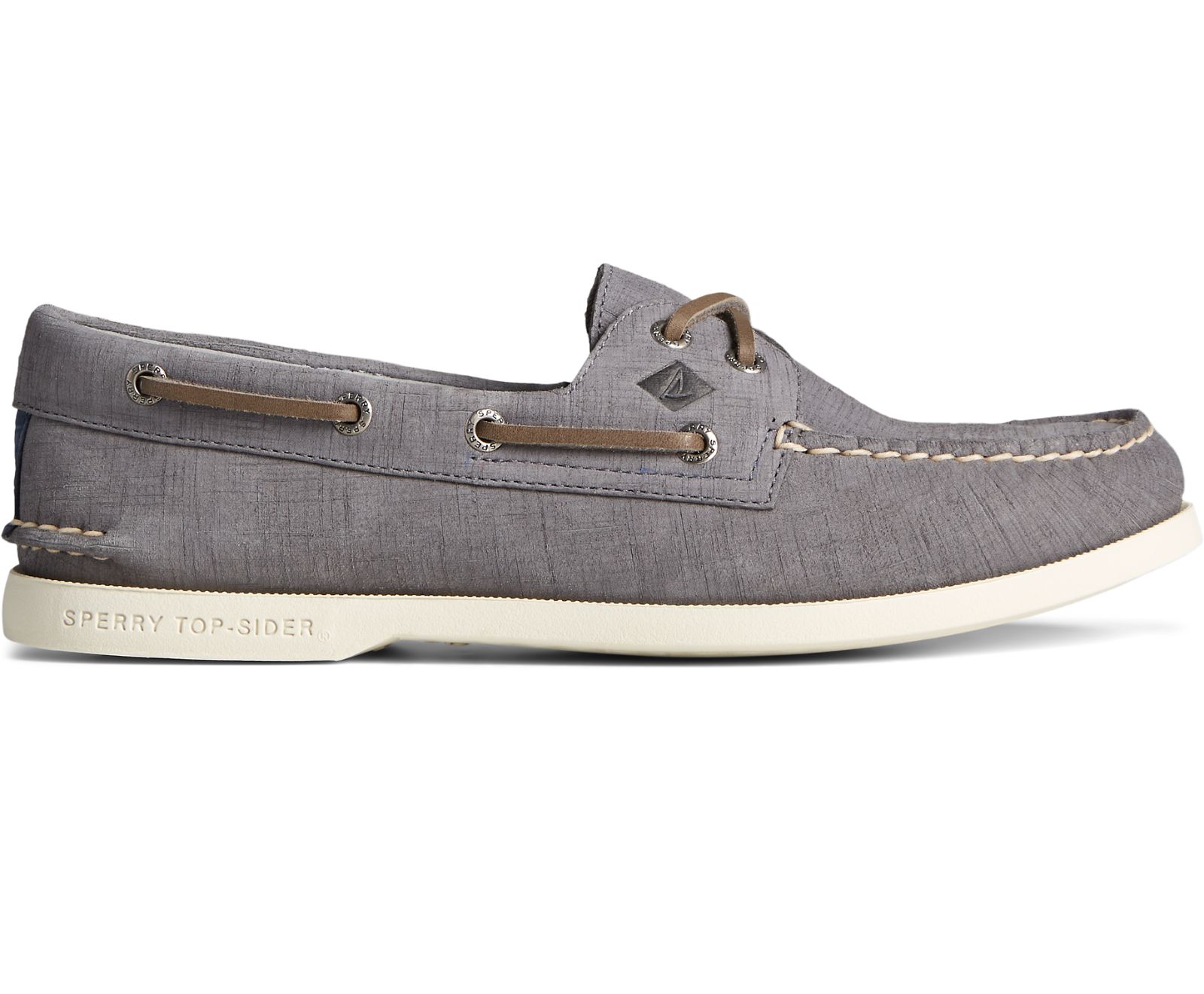 Men's Authentic Original 2-Eye PLUSHWAVE Checkmate Boat Shoe - Navy - Click Image to Close