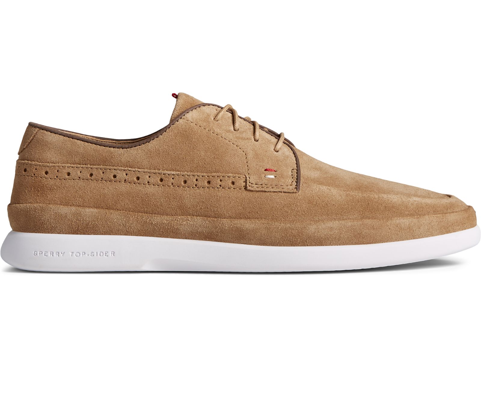 Men's Gold Cup Cabo PLUSHWAVE 4-Eye Oxford - Tan Suede - Click Image to Close