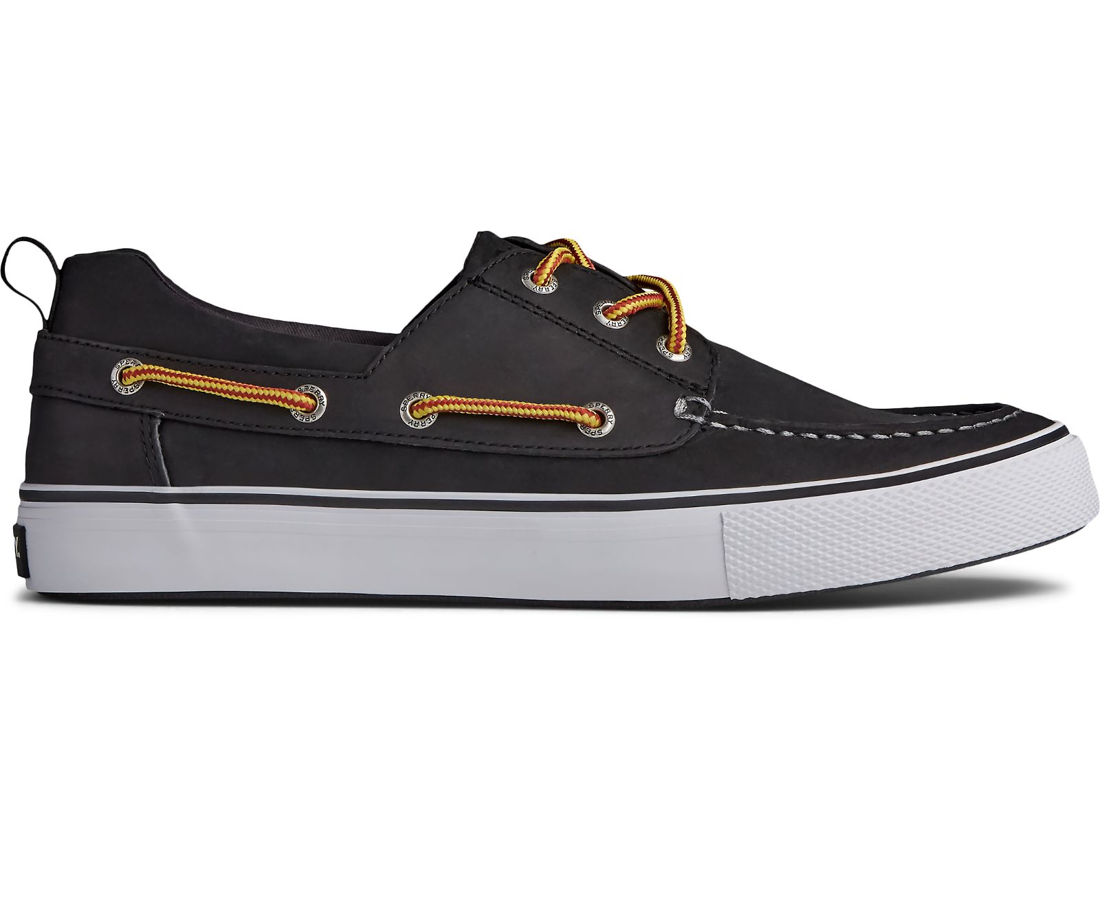 Men's Bahama 3-Eye Leather Sneaker - Black/White