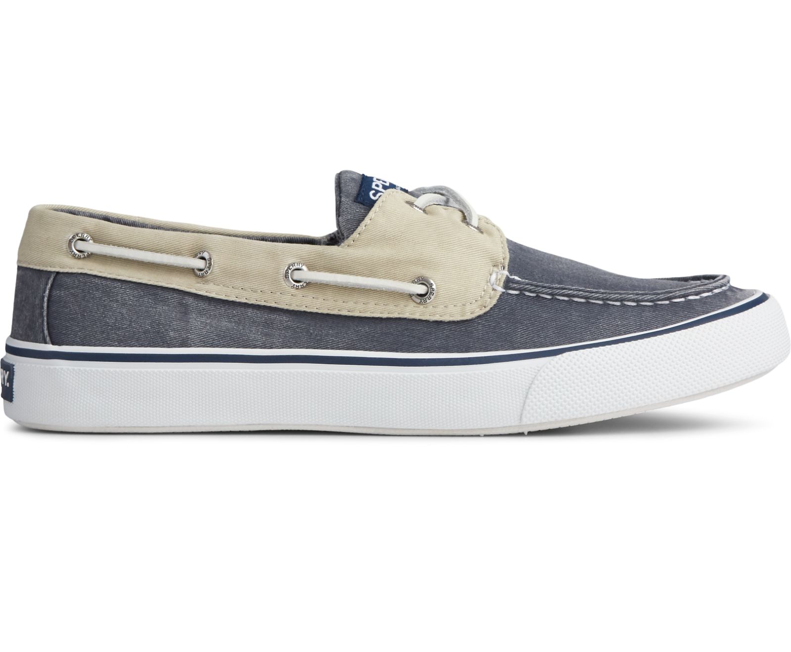 Men's Bahama II Sneaker - Salt Washed Navy/Khaki - Click Image to Close