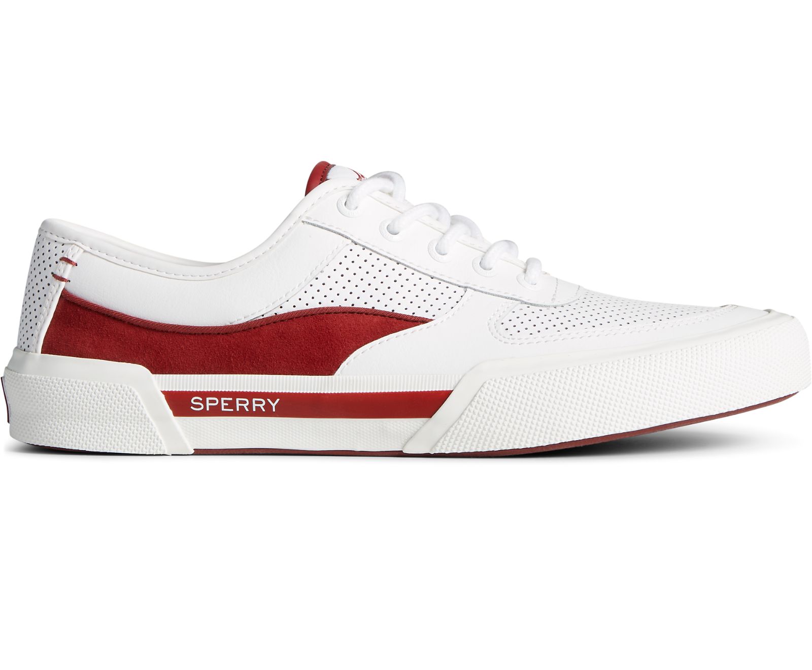 Men's Soletide Retro Sneaker - White/Red - Click Image to Close