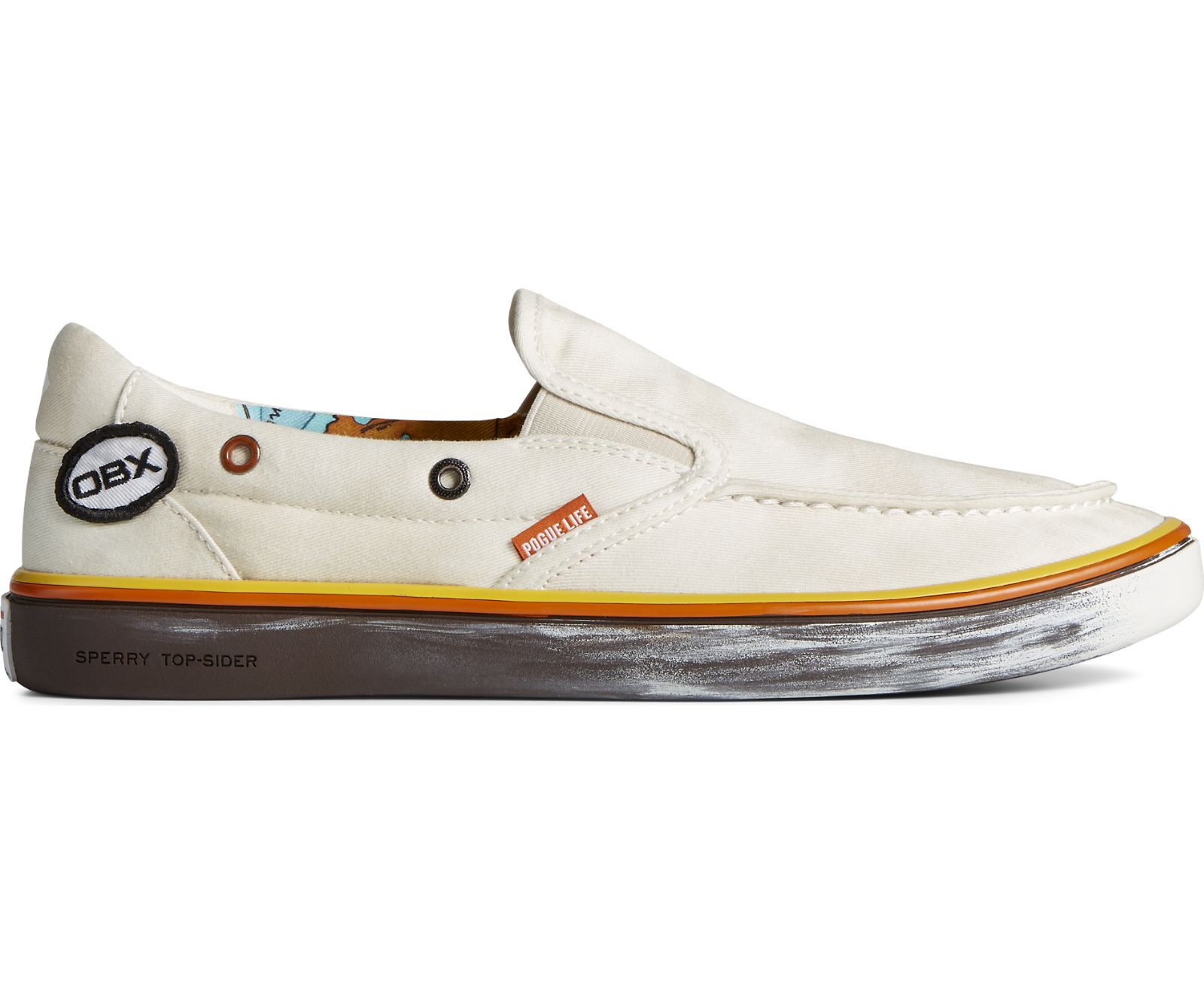 Men's Sperry x OBX Twin Gore Slip On Sneaker - Natural - Click Image to Close