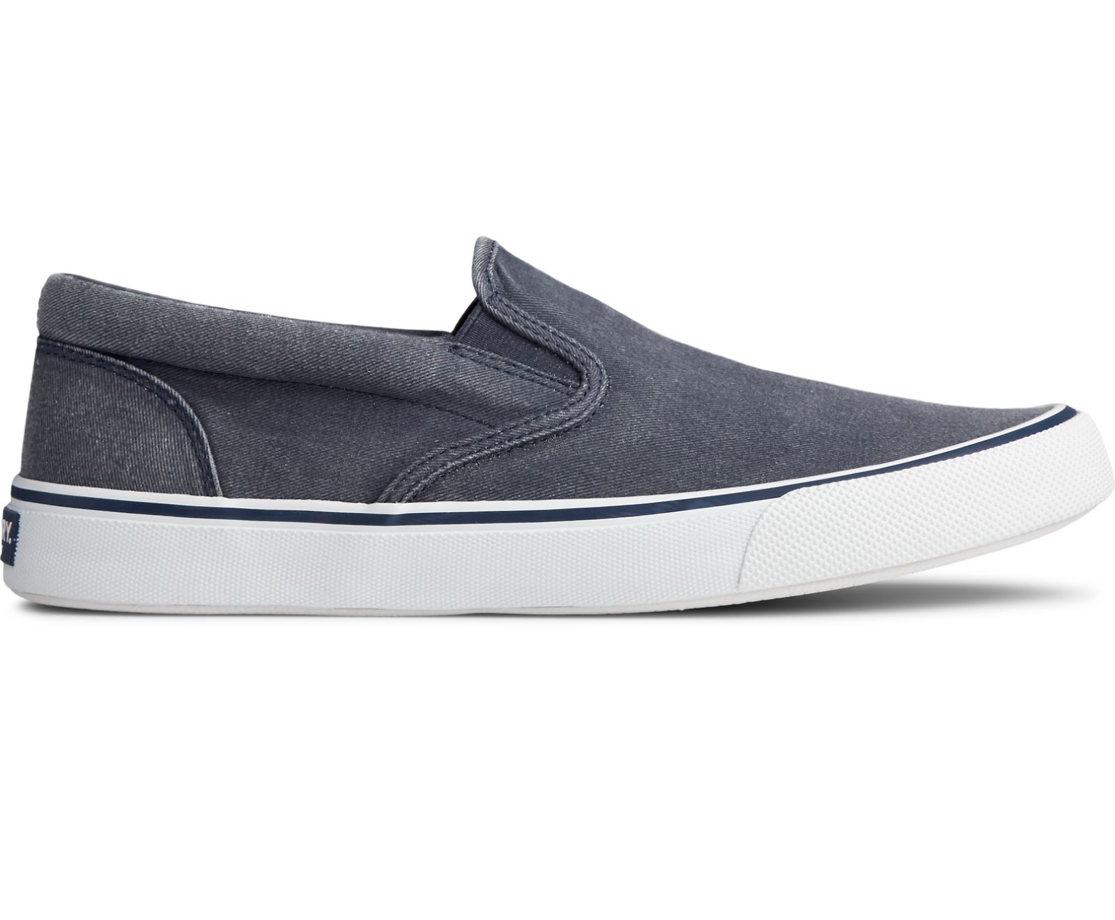 Men's Striper II Slip On Sneaker - Navy - Click Image to Close