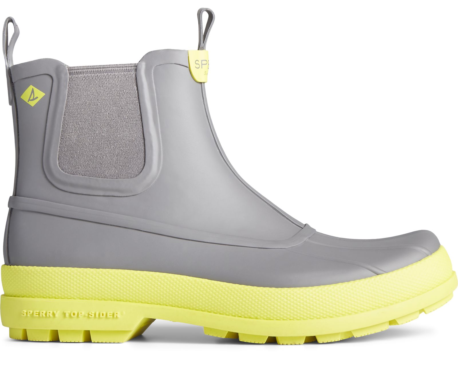 Men's Cold Bay Rubber Chelsea Boot - Grey/Yellow - Click Image to Close
