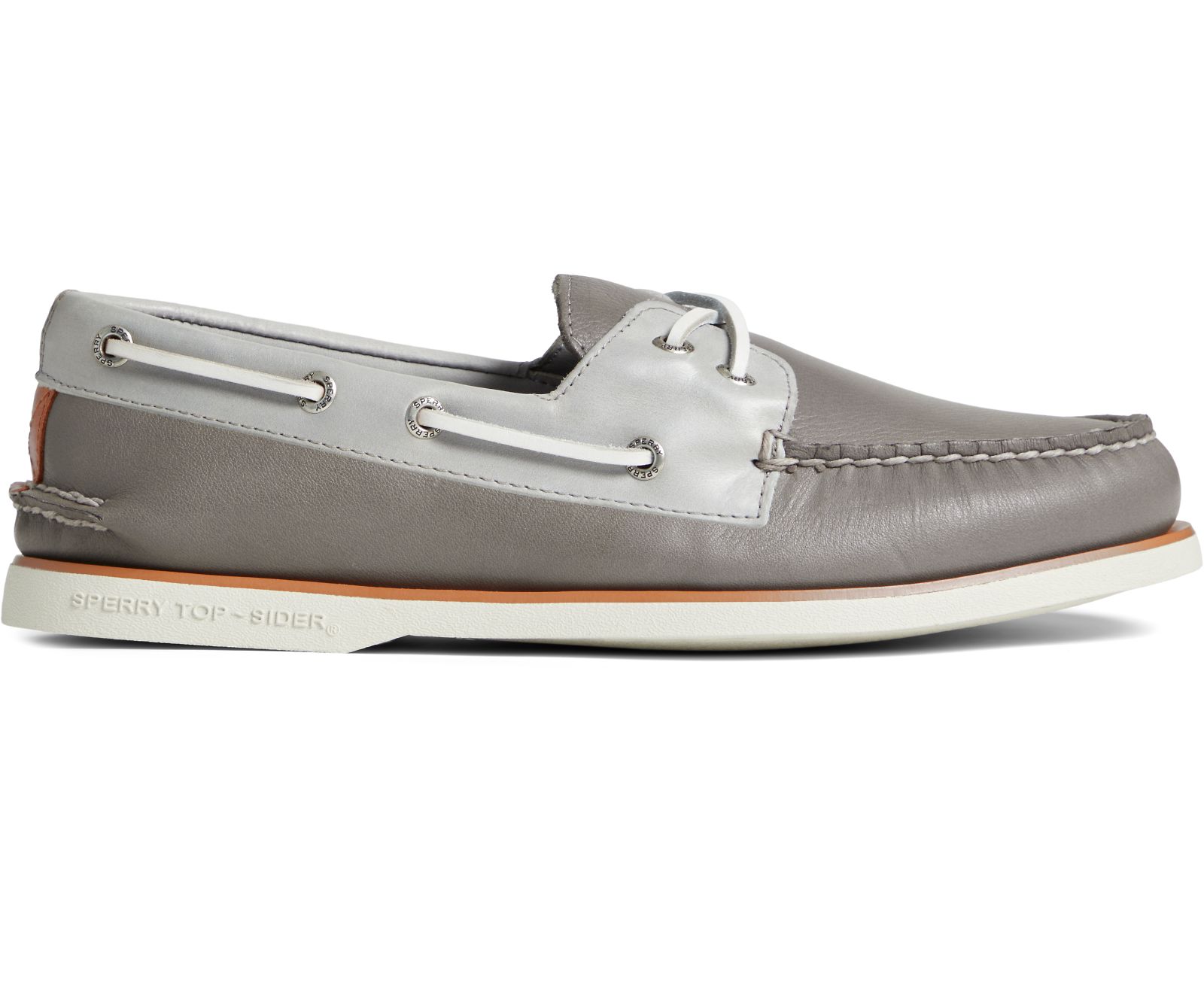 Men's Gold Cup Authentic Original Cross Lace Boat Shoe - Grey/Light Grey - Click Image to Close