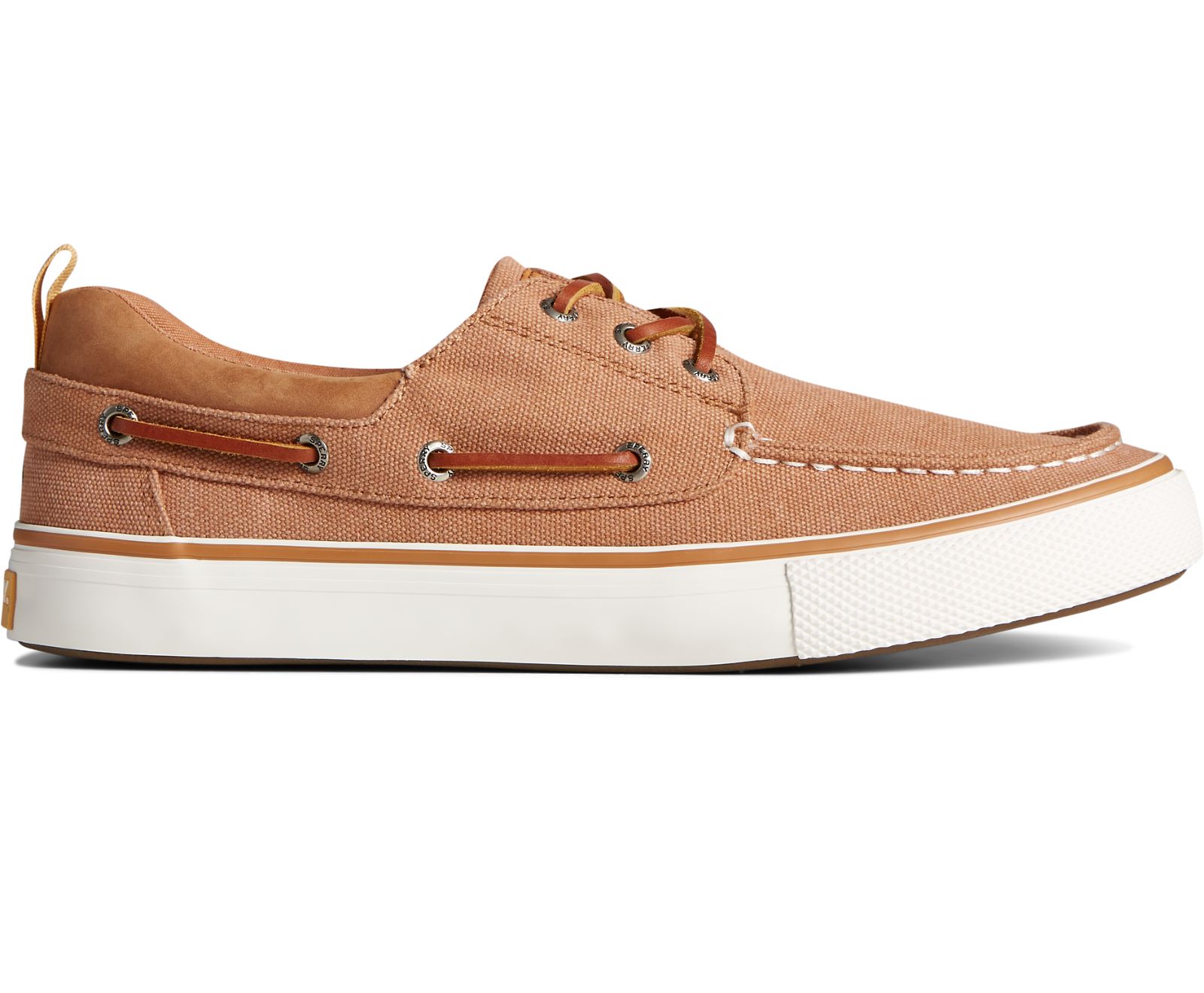 Men's Bahama 3-Eye Salt Washed Canvas Sneaker - Cashew - Click Image to Close