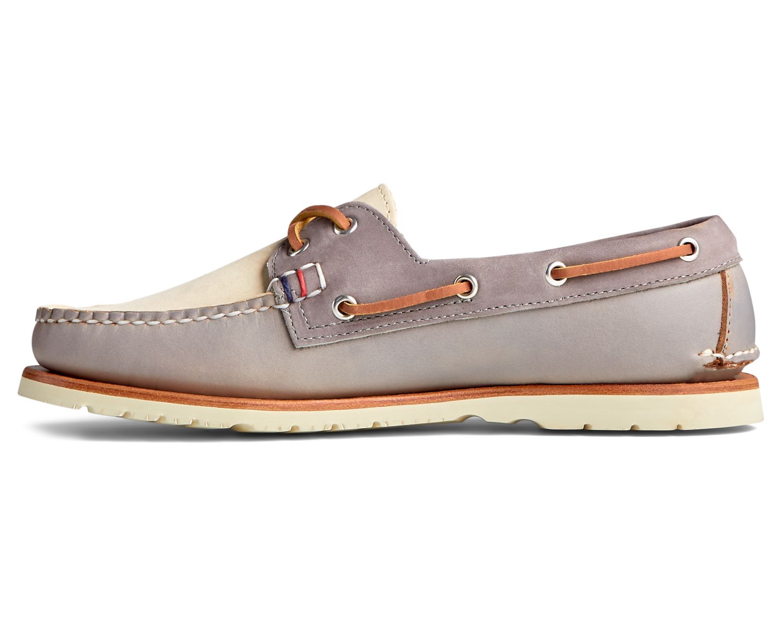 Men's Gold Cup Handcrafted in Maine Boat Shoe - Grey Tri-Tone