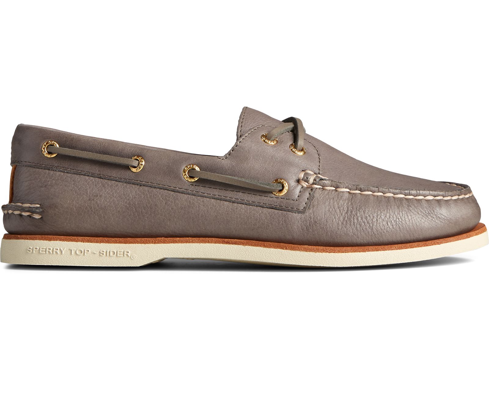 Men's Gold Cup Authentic Original 2-Eye Soft Leather Boat Shoe - Charcoal