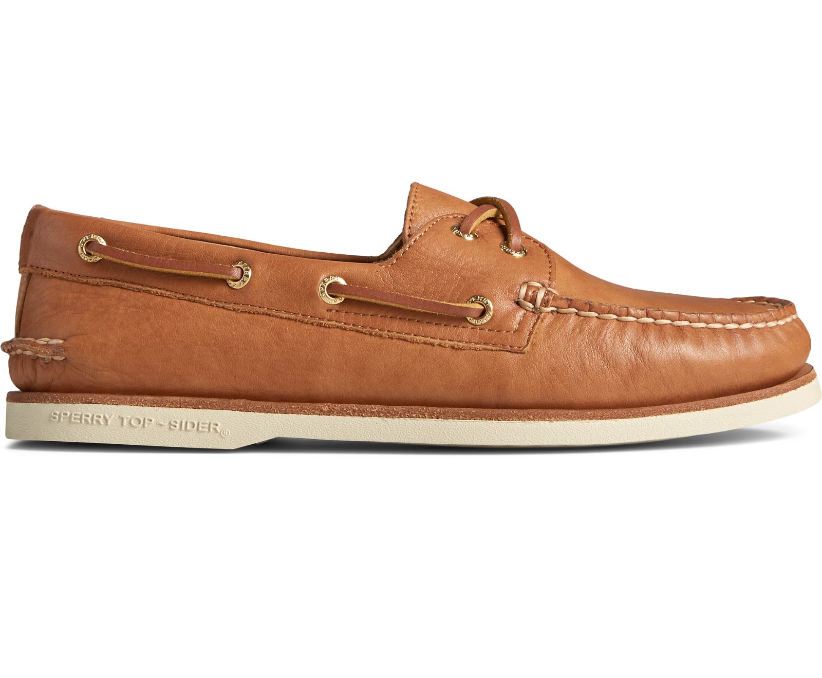 Men's Gold Cup Authentic Original 2-Eye Soft Leather Boat Shoe - Tan - Click Image to Close