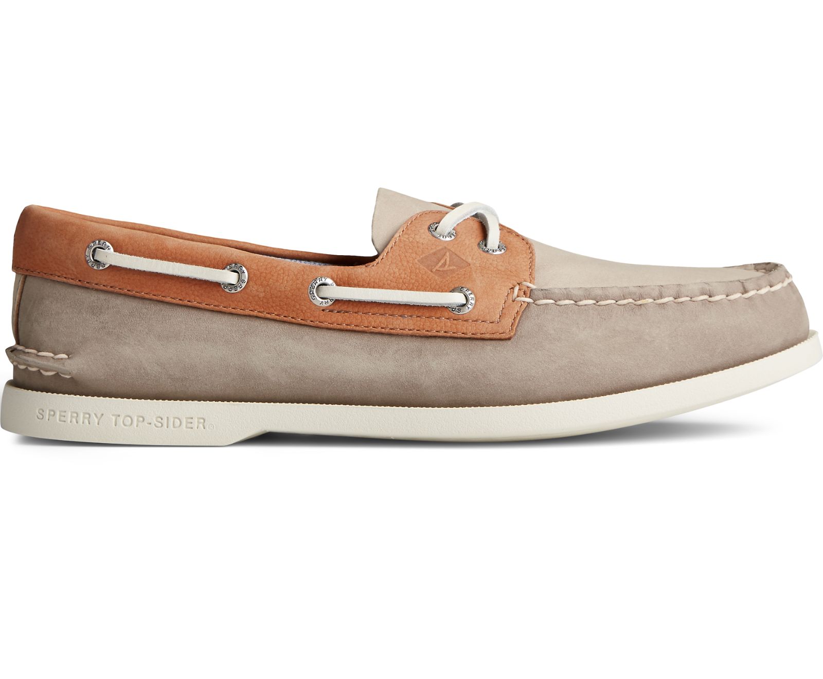 Men's Authentic Original PLUSHWAVE Tri-Tone Boat Shoe - Tan Multi - Click Image to Close