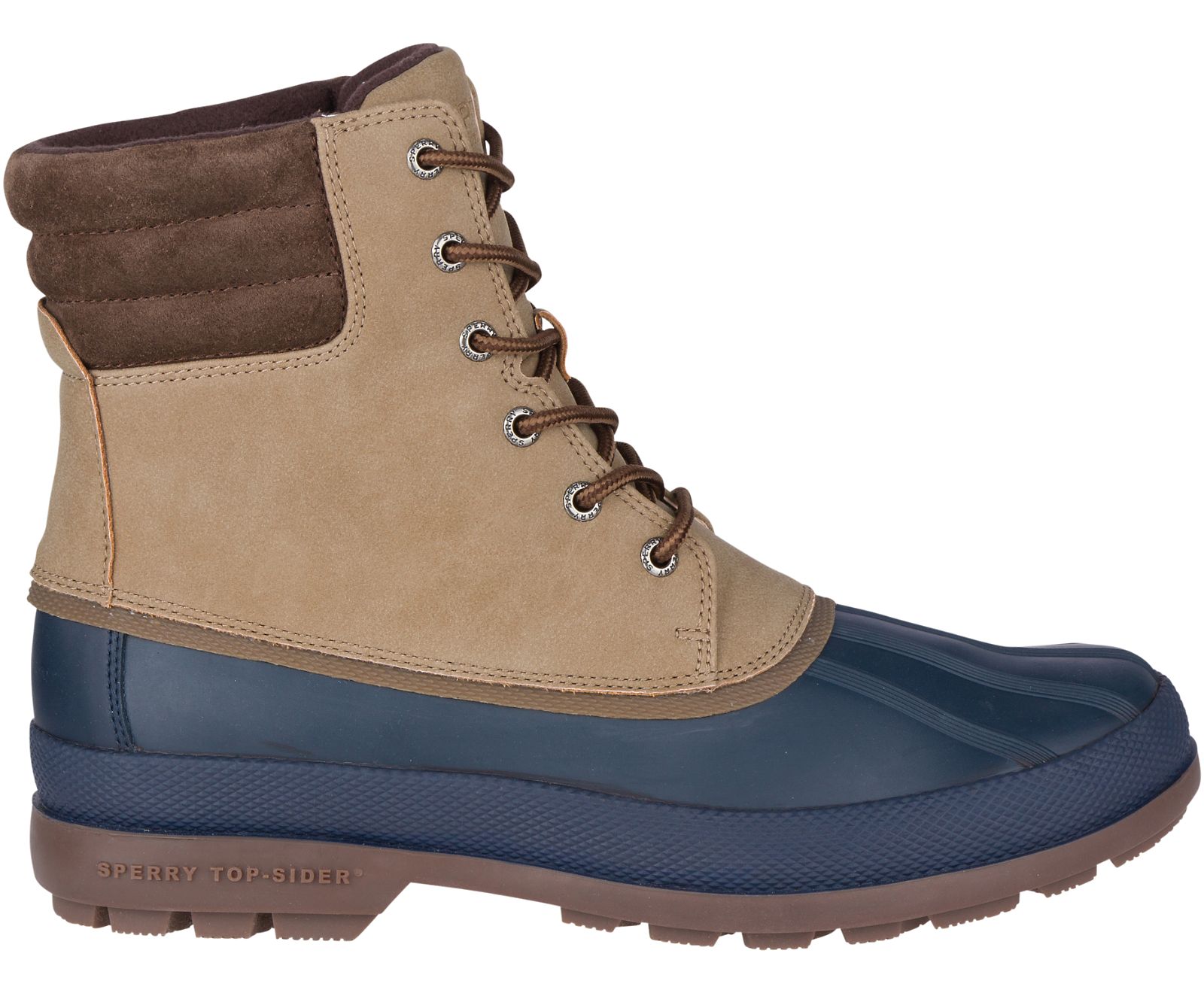 Men's Cold Bay Duck Boot - Taupe/Navy - Click Image to Close