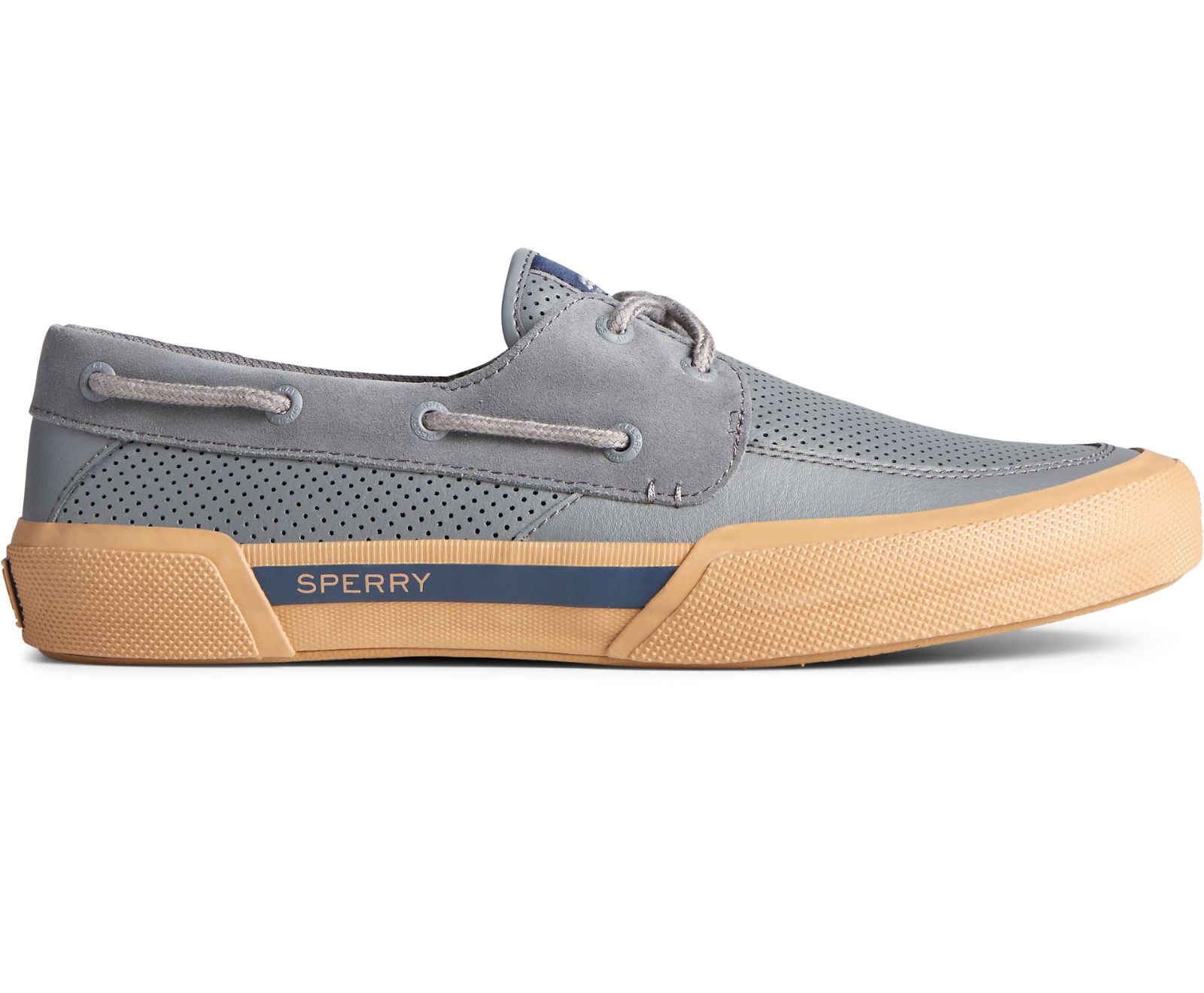 Men's Soletide 2-Eye Sneaker - Grey/Gum - Click Image to Close