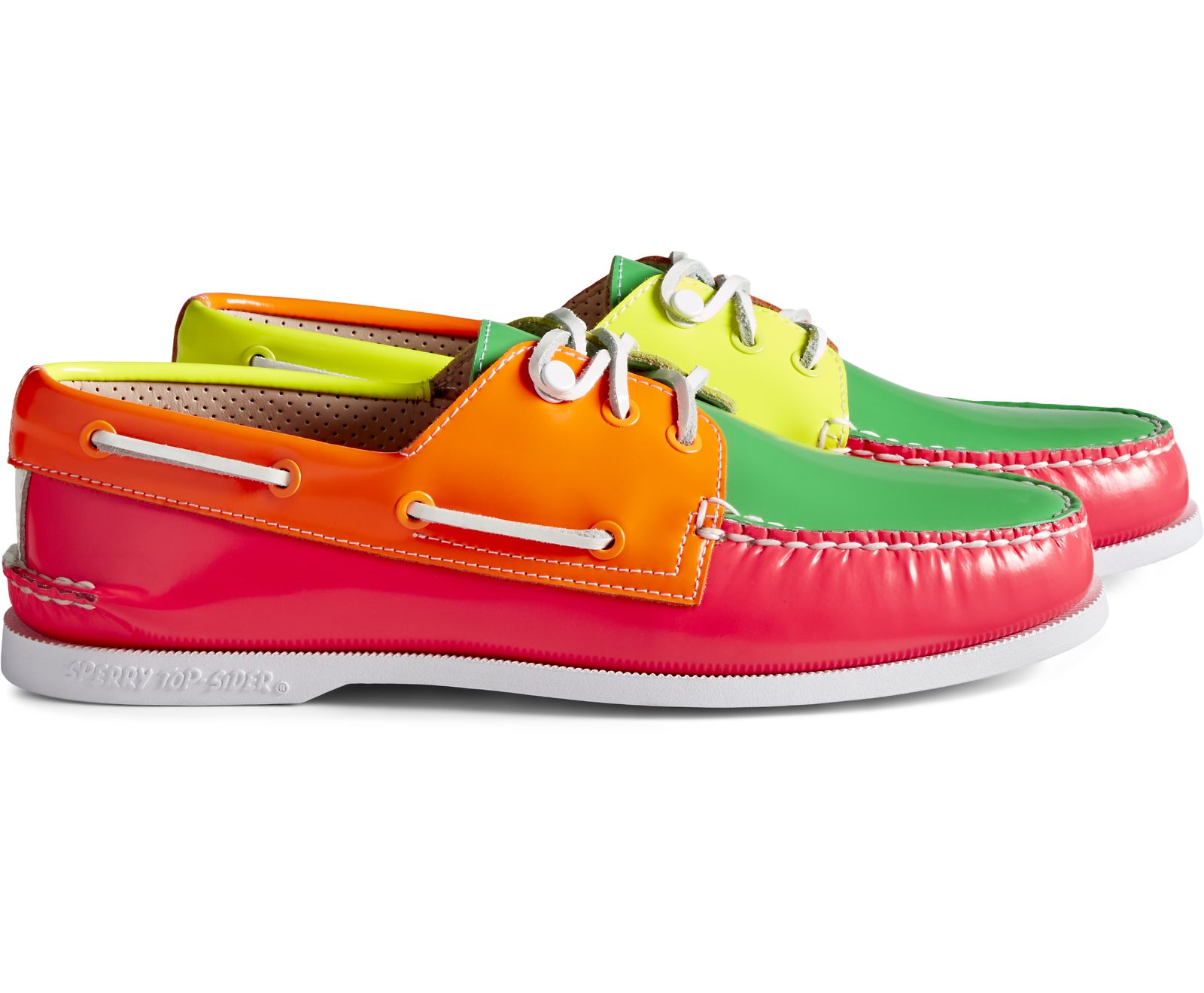 Men's Cloud Authentic Original 3-Eye Boat Shoe - Neon Multi - Click Image to Close