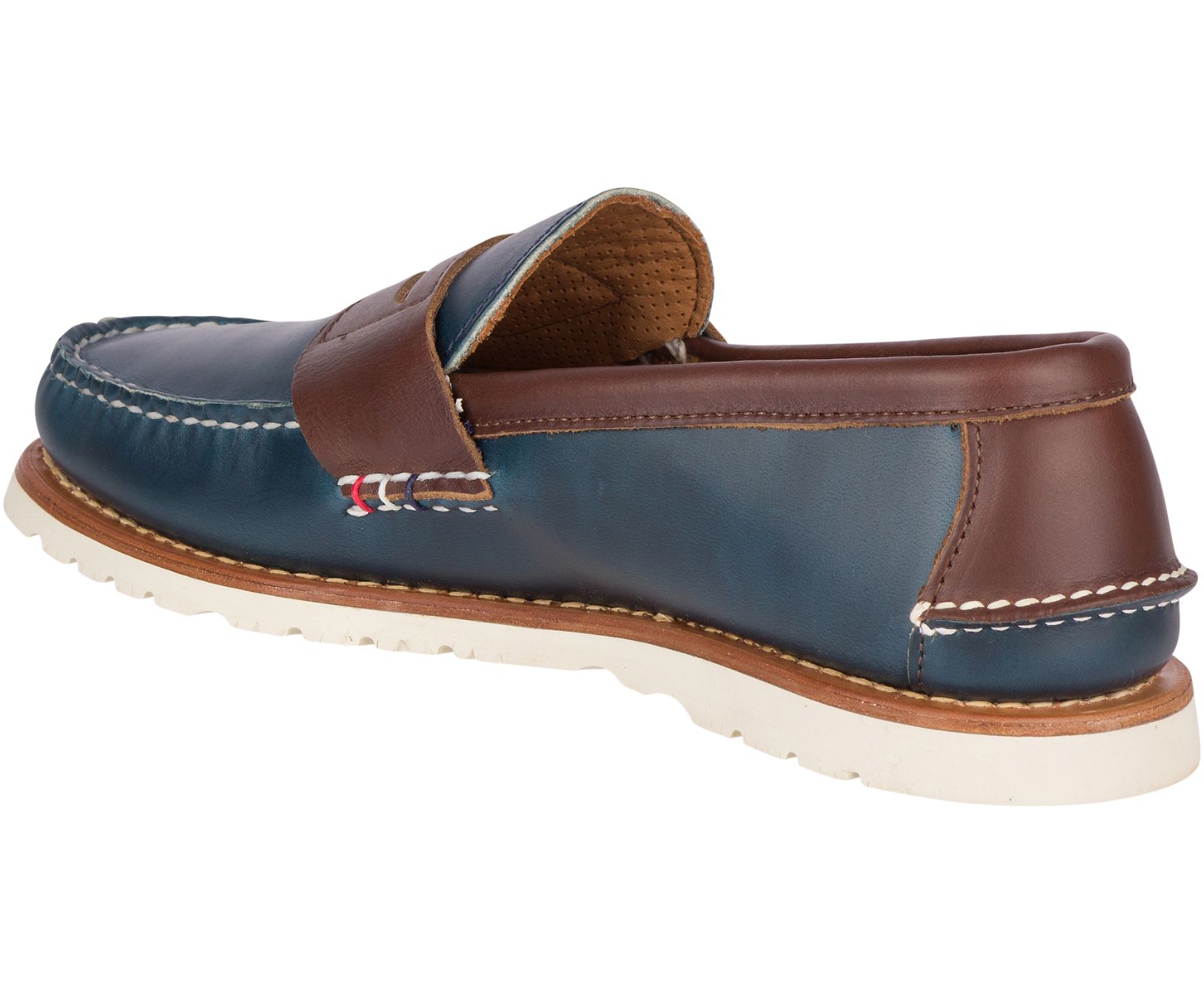 Men's Gold Cup Handcrafted in Maine Penny Loafer - Navy/Brown