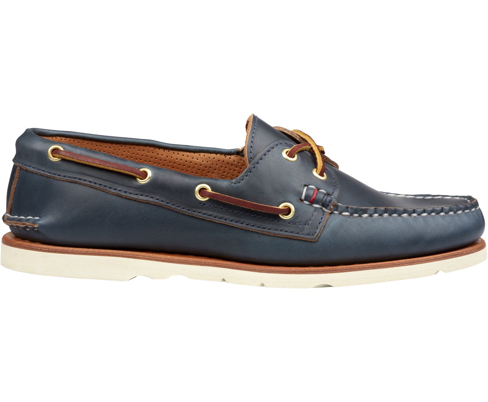 Men's Gold Cup Handcrafted in Maine Authentic Original Boat Shoe - Navy - Click Image to Close