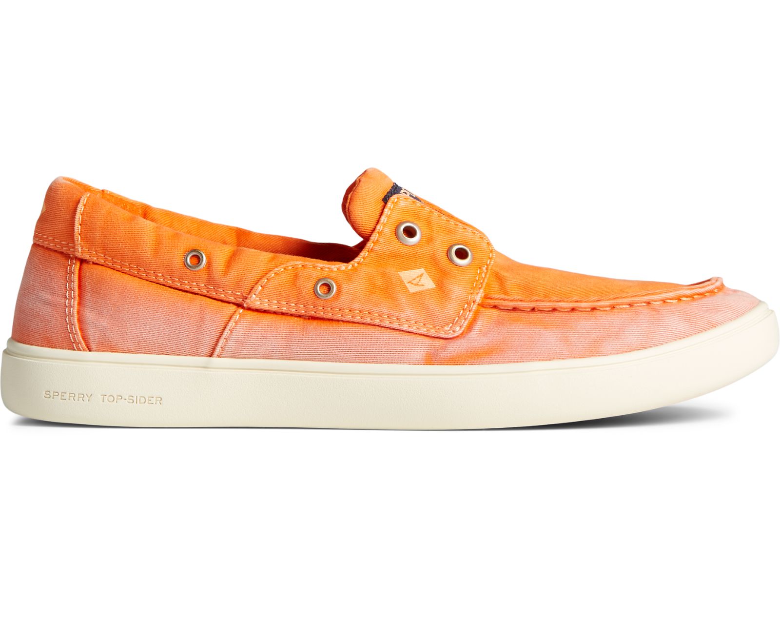 Men's Outer Banks 2-Eye Twill Boat Shoe - Orange - Click Image to Close