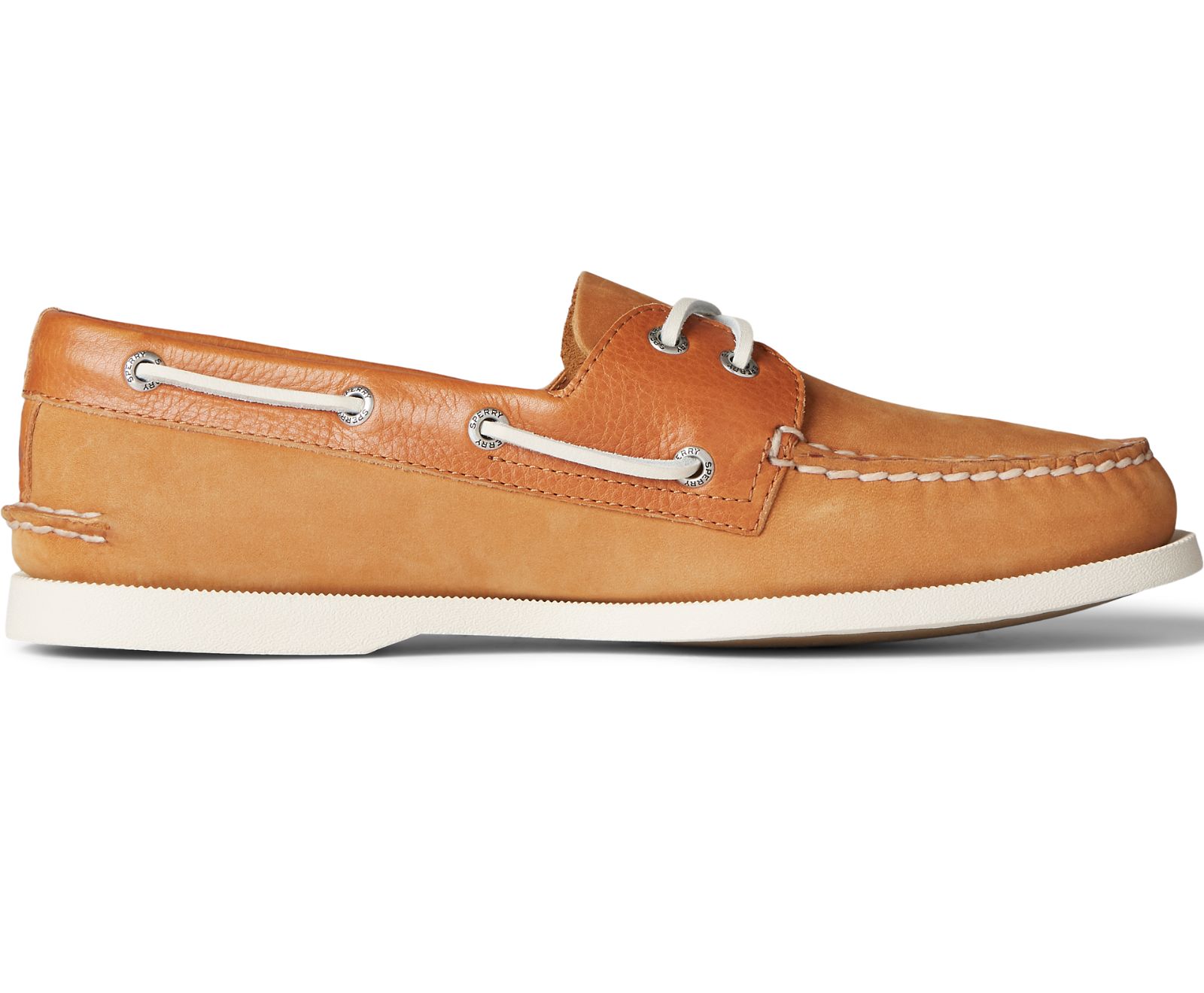 Men's Authentic Original 2-Eye Tumbled Leather Nubuck Boat Shoe - Tan