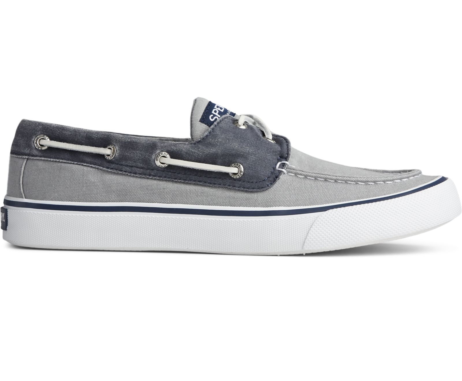 Men's Bahama II Sneaker - Salt Washed Grey/Navy - Click Image to Close