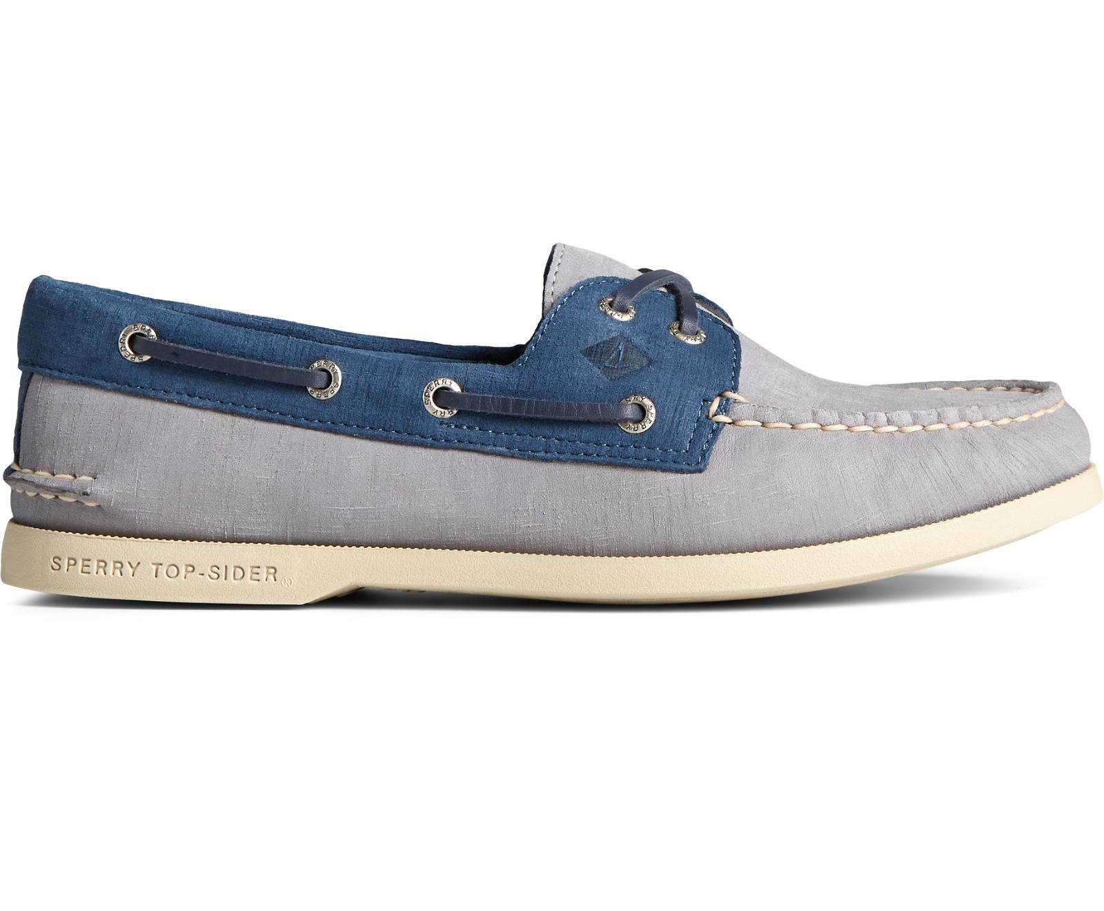 Men's Authentic Original 2-Eye PLUSHWAVE Checkmate Boat Shoe - Grey Multi