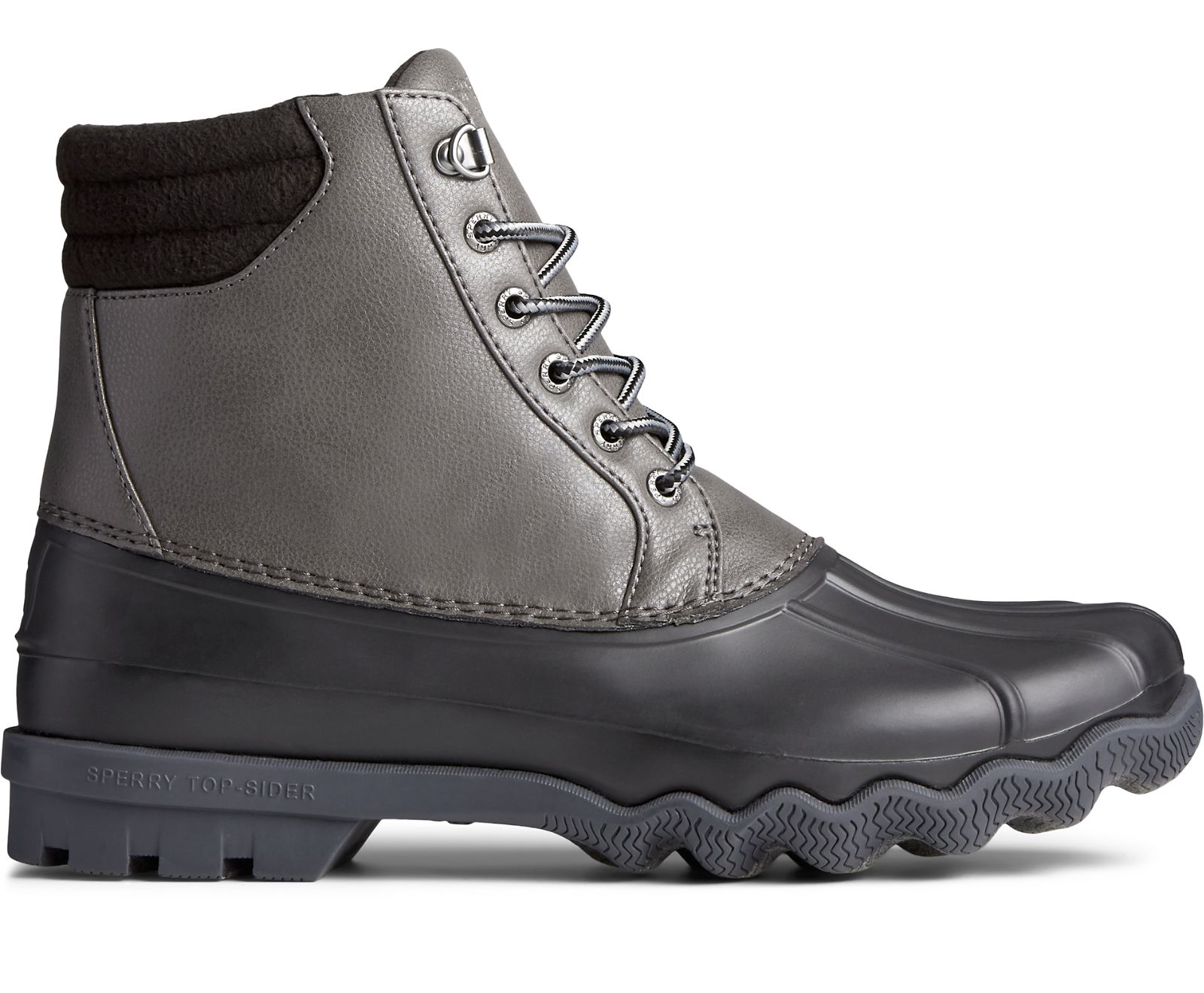 Men's Avenue Embossed Duck Boot - Grey/Black - Click Image to Close