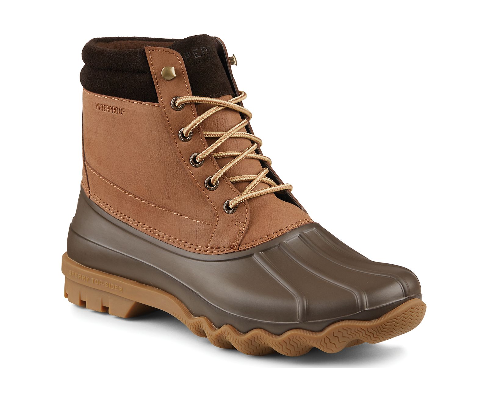 Men's Brewster Waterproof Duck Boot - Dark Tan - Click Image to Close