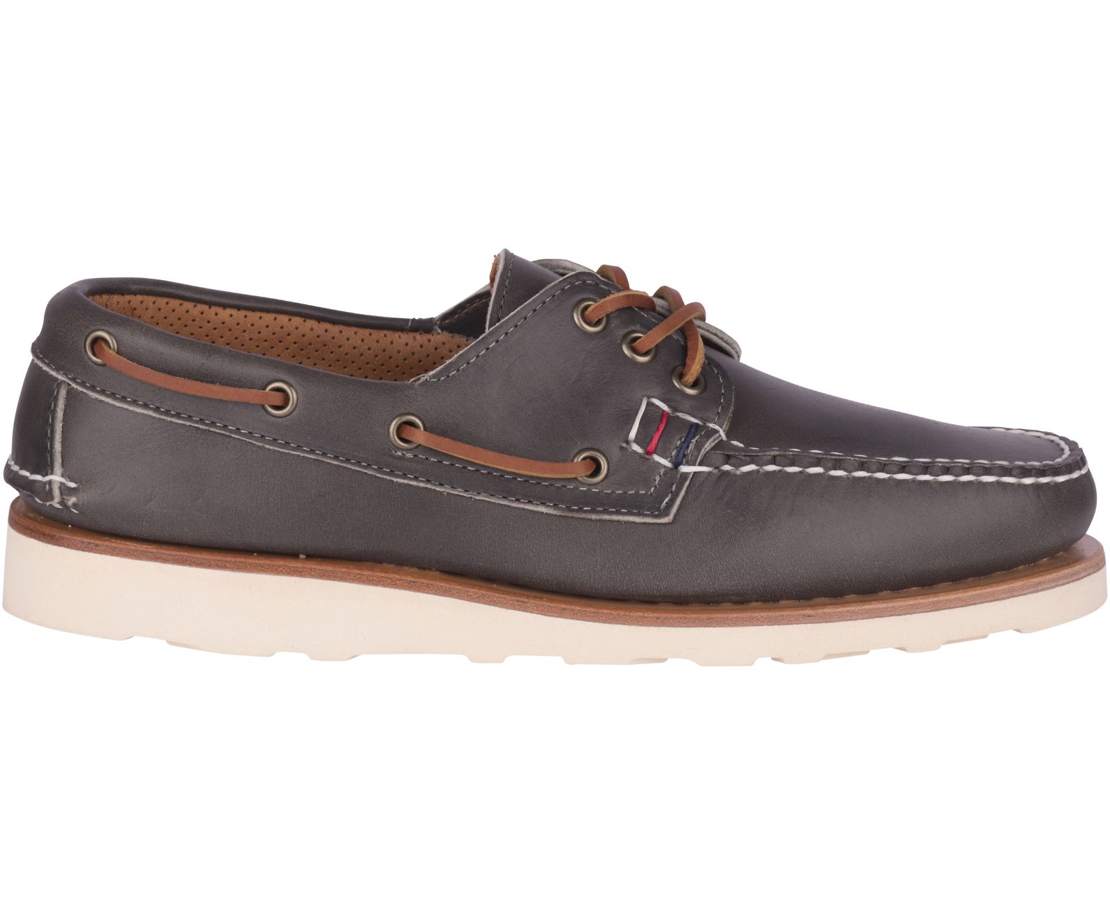 Men's Gold Cup Handcrafted in Maine 3-Eye Boat Shoe - Grey