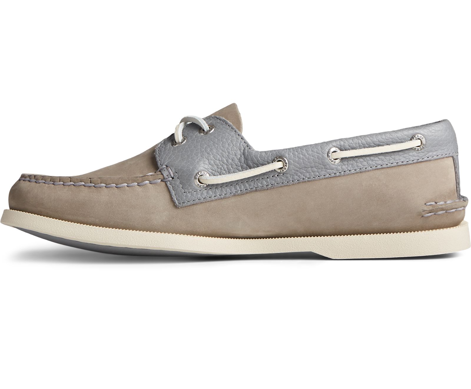 Men's Authentic Original 2-Eye Tumbled Leather Nubuck Boat Shoe - Grey