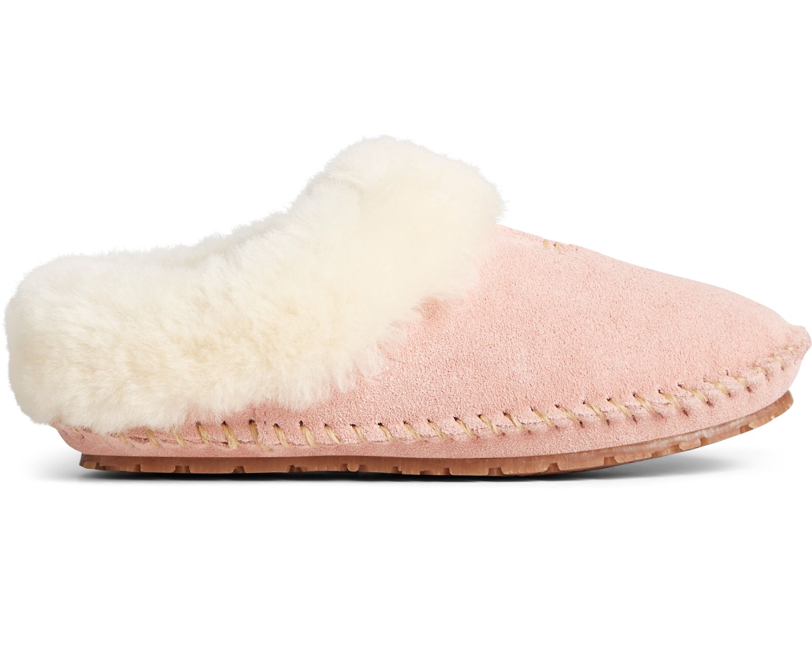 Women's Shearling Clog Slipper - Blush - Click Image to Close