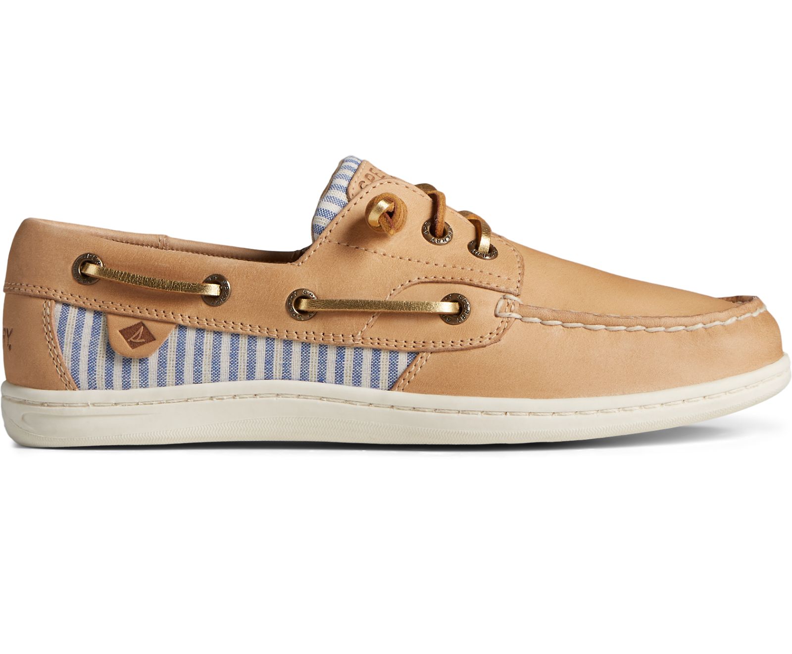 Women's Songfish Metallic Stripe Boat Shoe - Tan