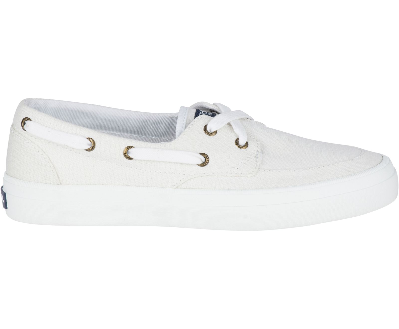 Women's Crest Boat Shoe - White - Click Image to Close