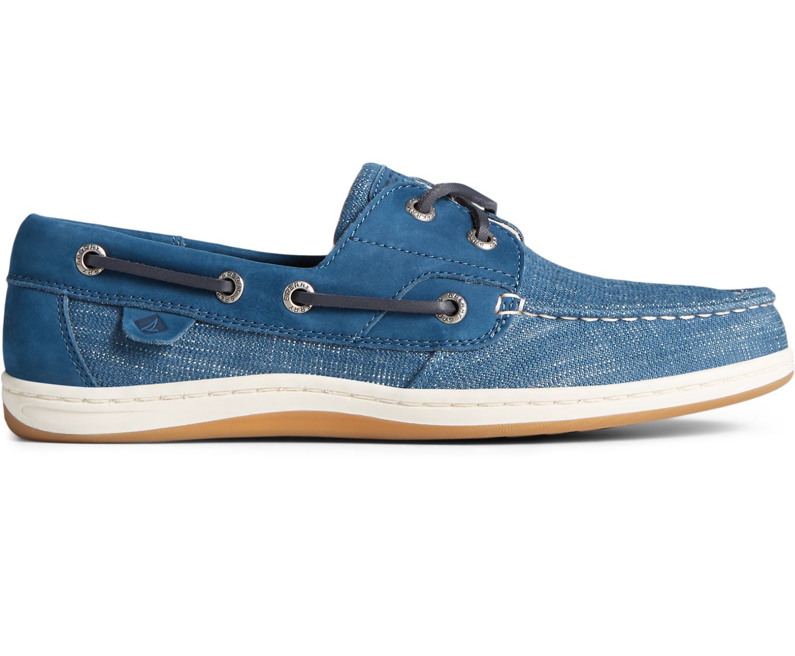 Women's Koifish Textile Boat Shoe - Blue - Click Image to Close