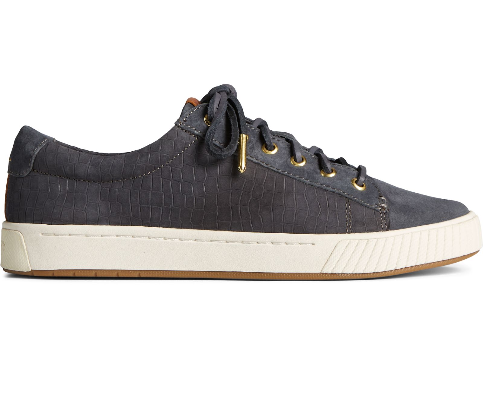 Women's Anchor PLUSHWAVE Croc Leather Sneaker - Grey