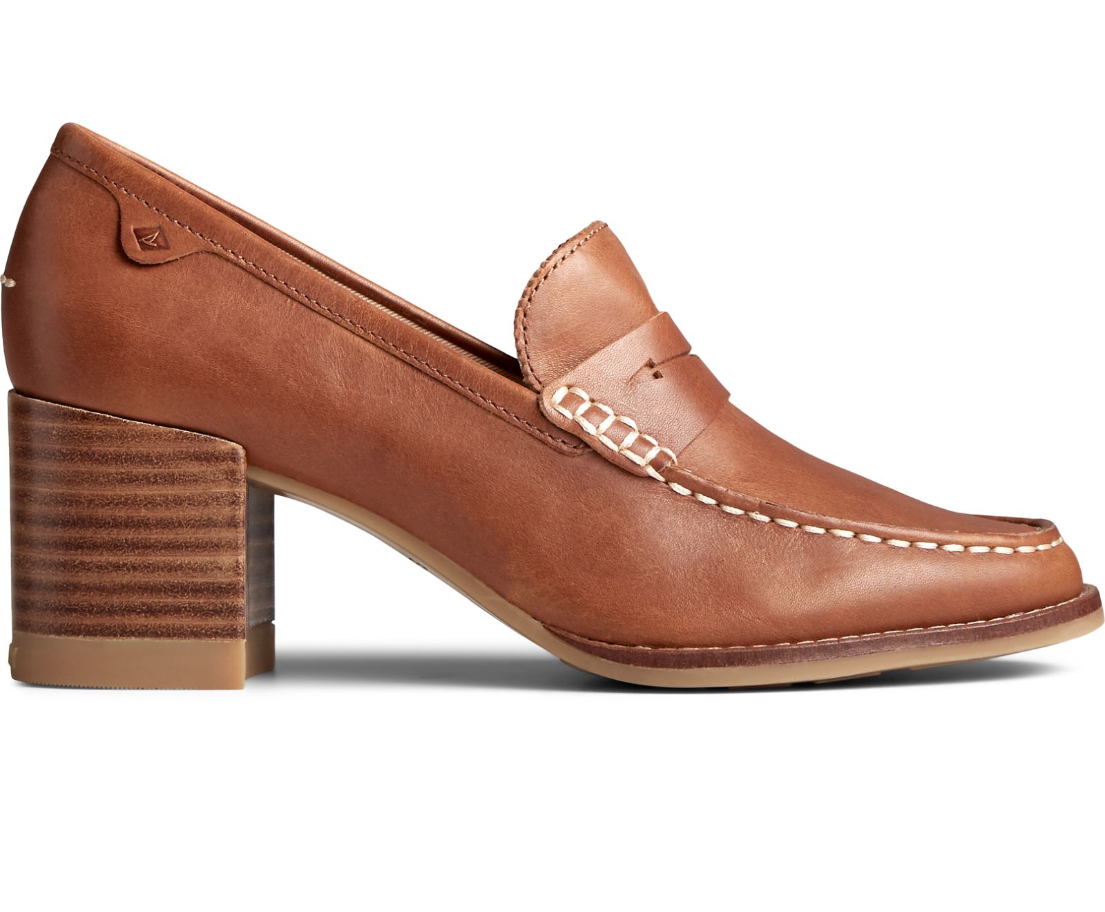 Women's Seaport Penny Heel Leather Loafer - Tan