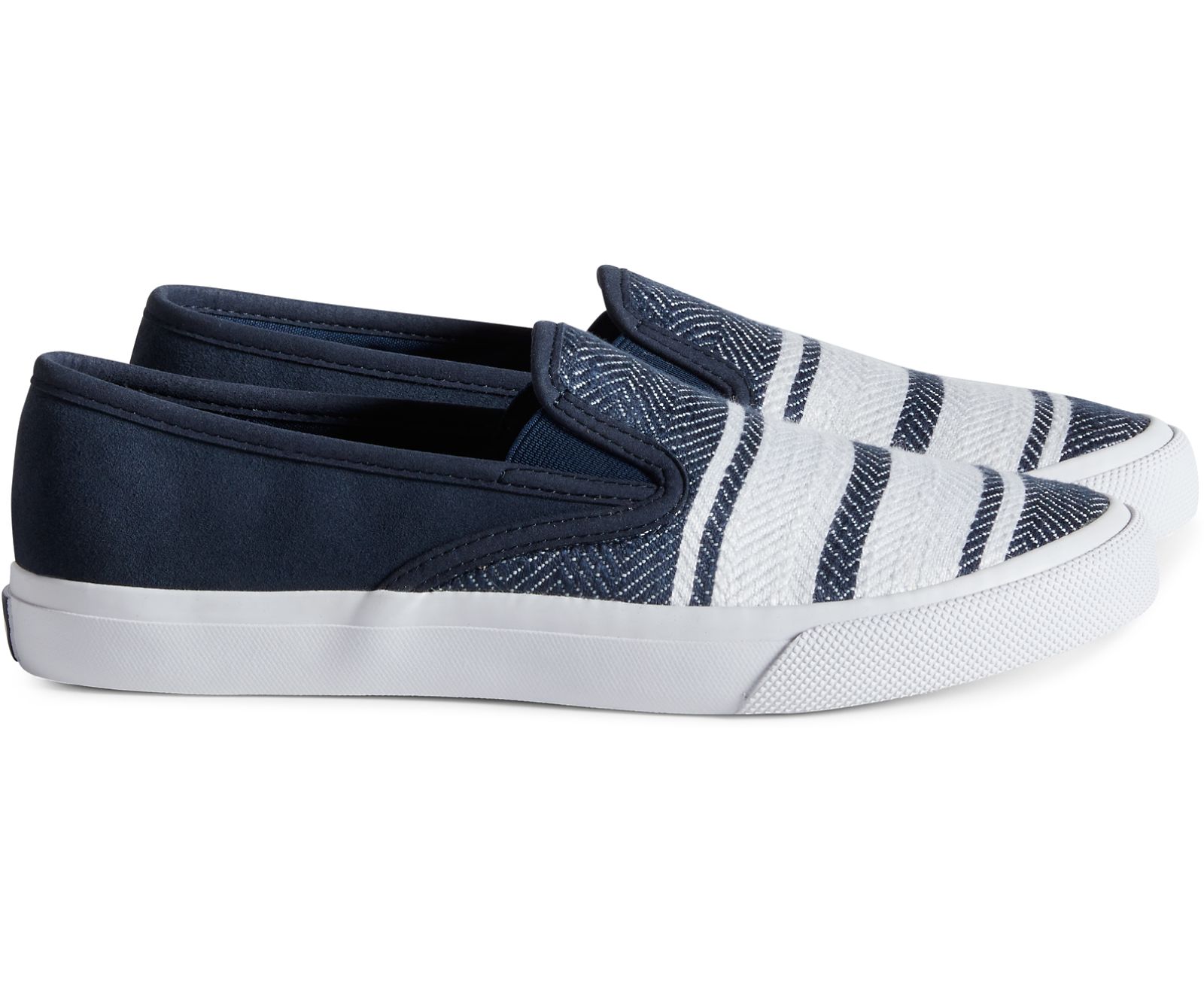 Unisex Cloud Linen Slip On Sneaker - Navy - Click Image to Close