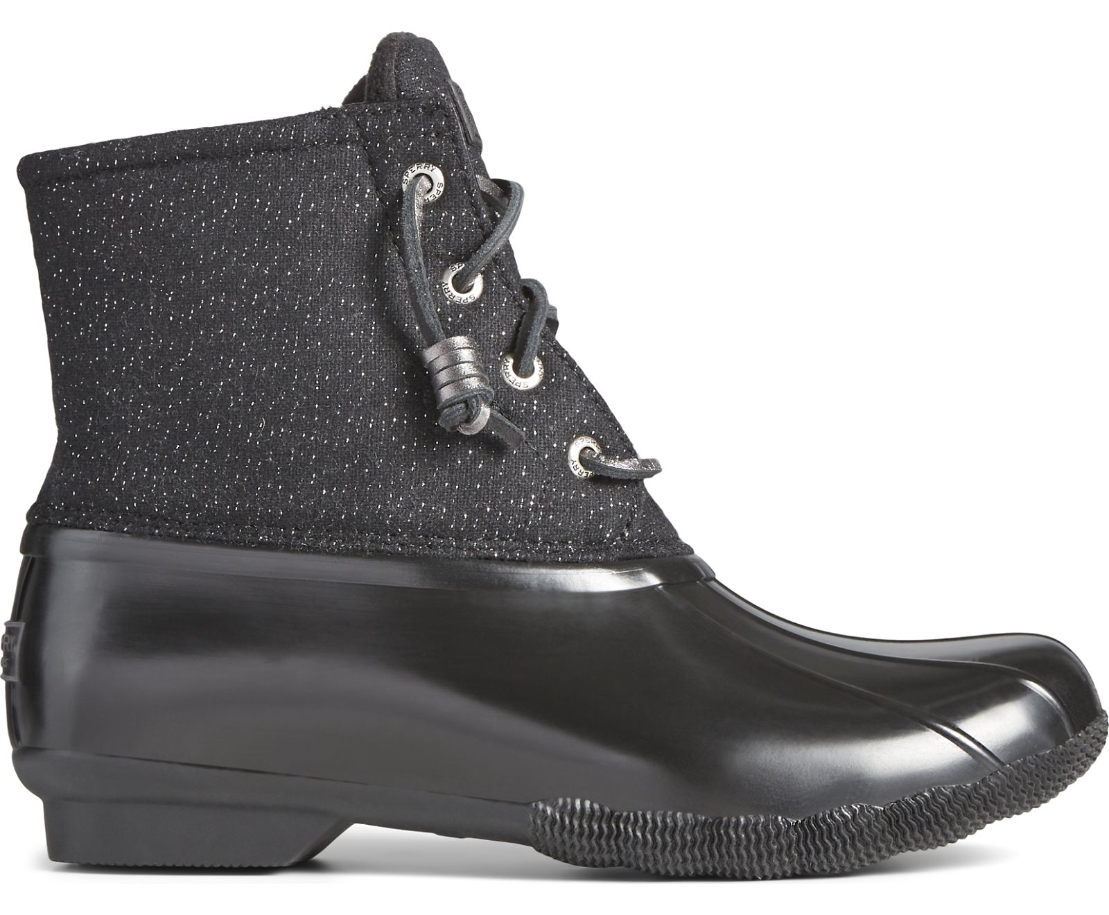 Women's Saltwater Sparkle Textile Duck Boot - Black