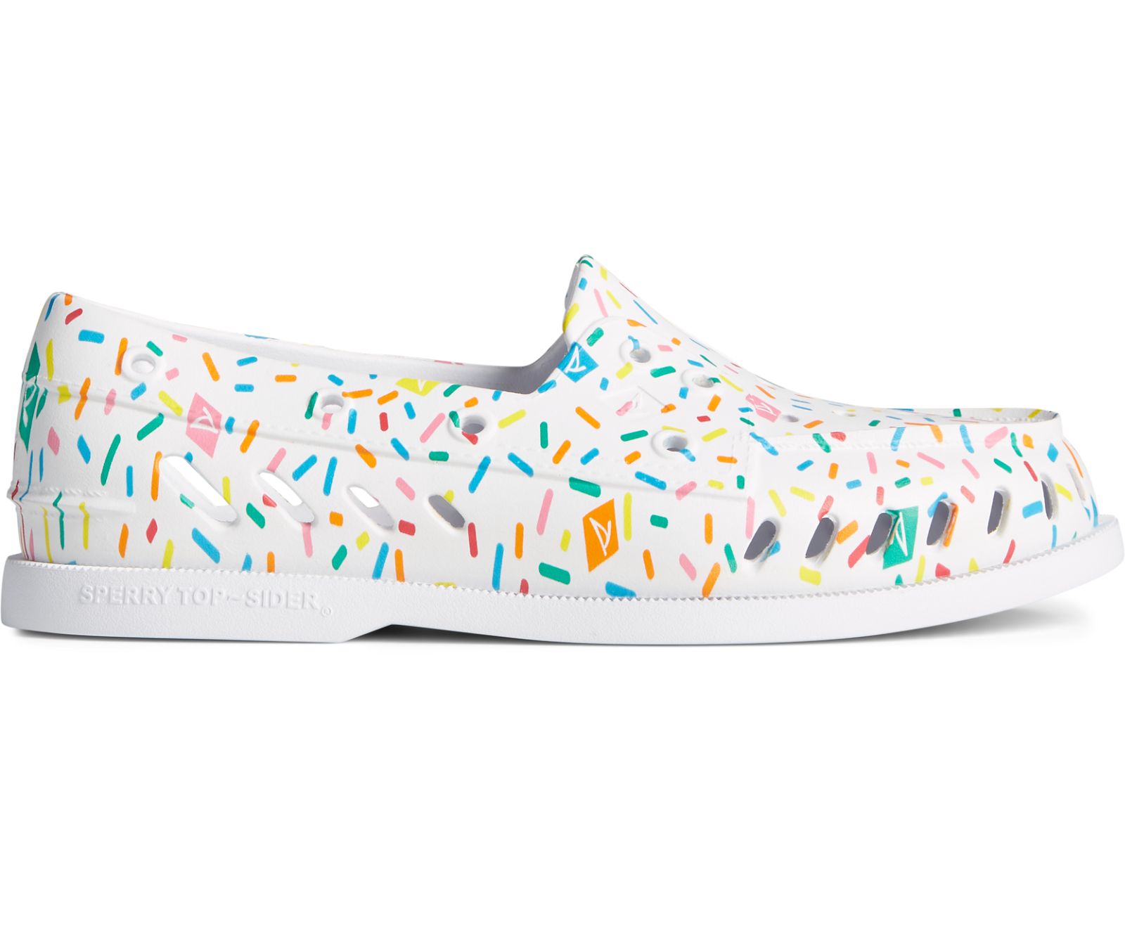 Unisex Unisex Authentic Original Float Rainbow Sprinkles Boat Shoe - Vanilla Sprinkles - Click Image to Close