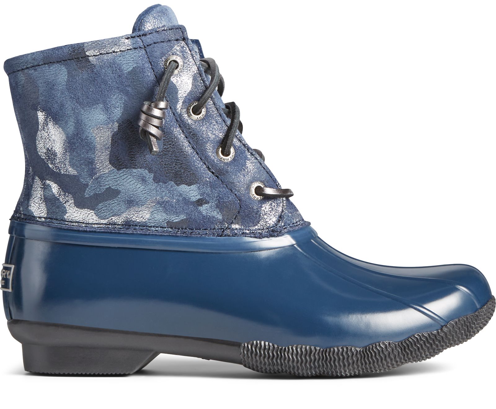 Women's Saltwater Metallic Camo Duck Boot - Blue - Click Image to Close