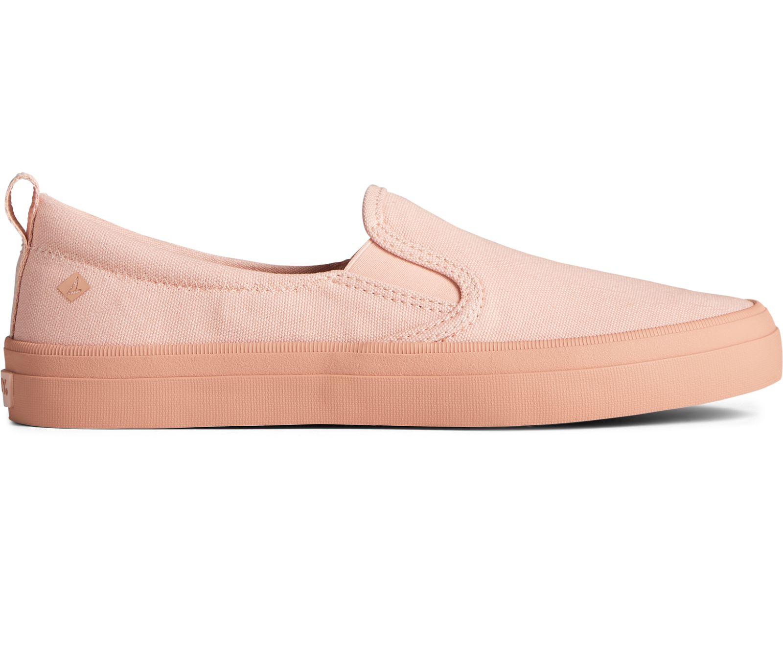 Women's Crest Twin Gore Pastel Canvas Slip On Sneaker - Pink - Click Image to Close