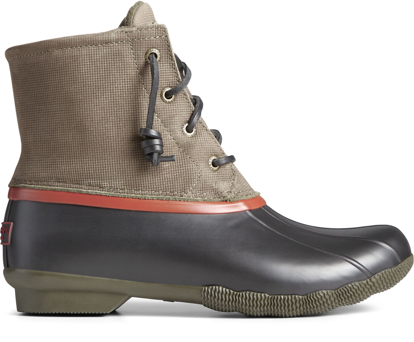Women's Saltwater Grid Leather Duck Boot - Olive
