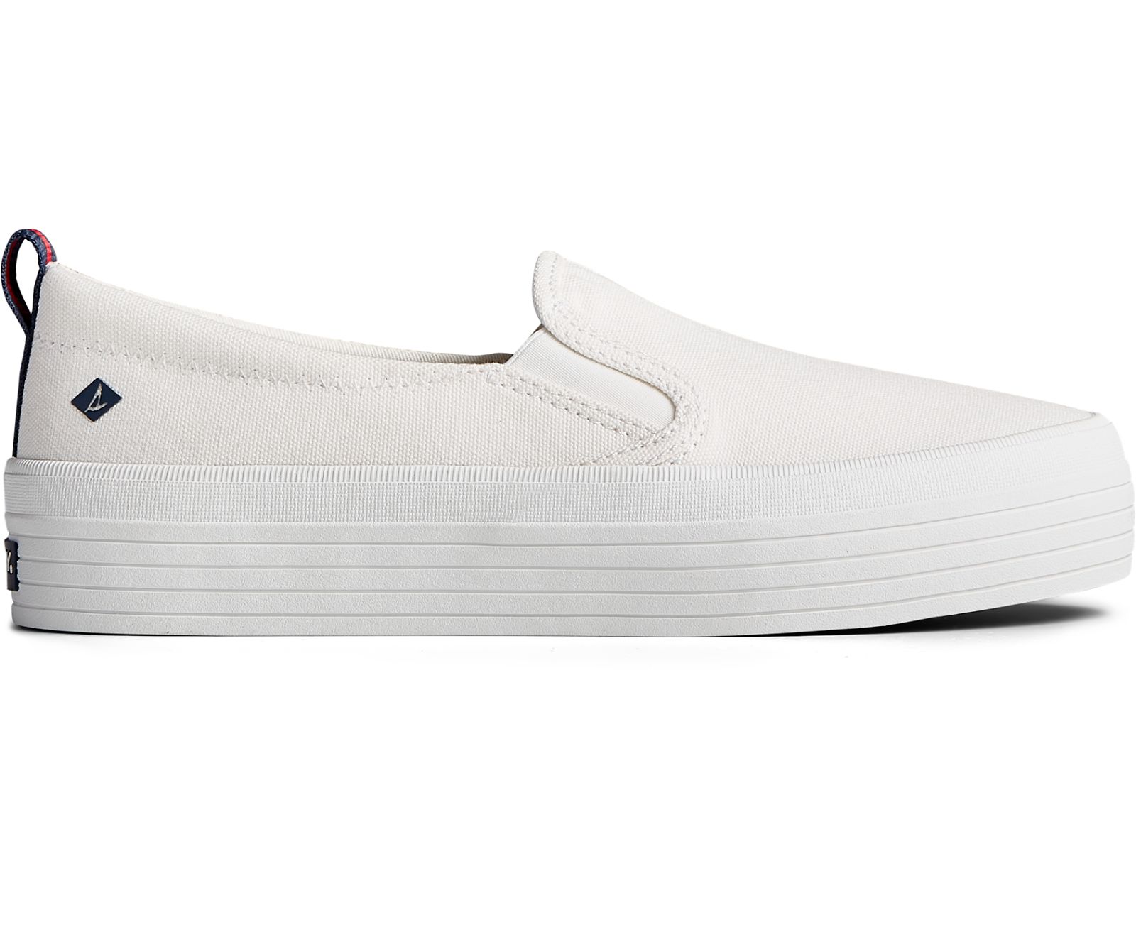 Women's Crest Twin Gore Platform Slip On Sneaker - White