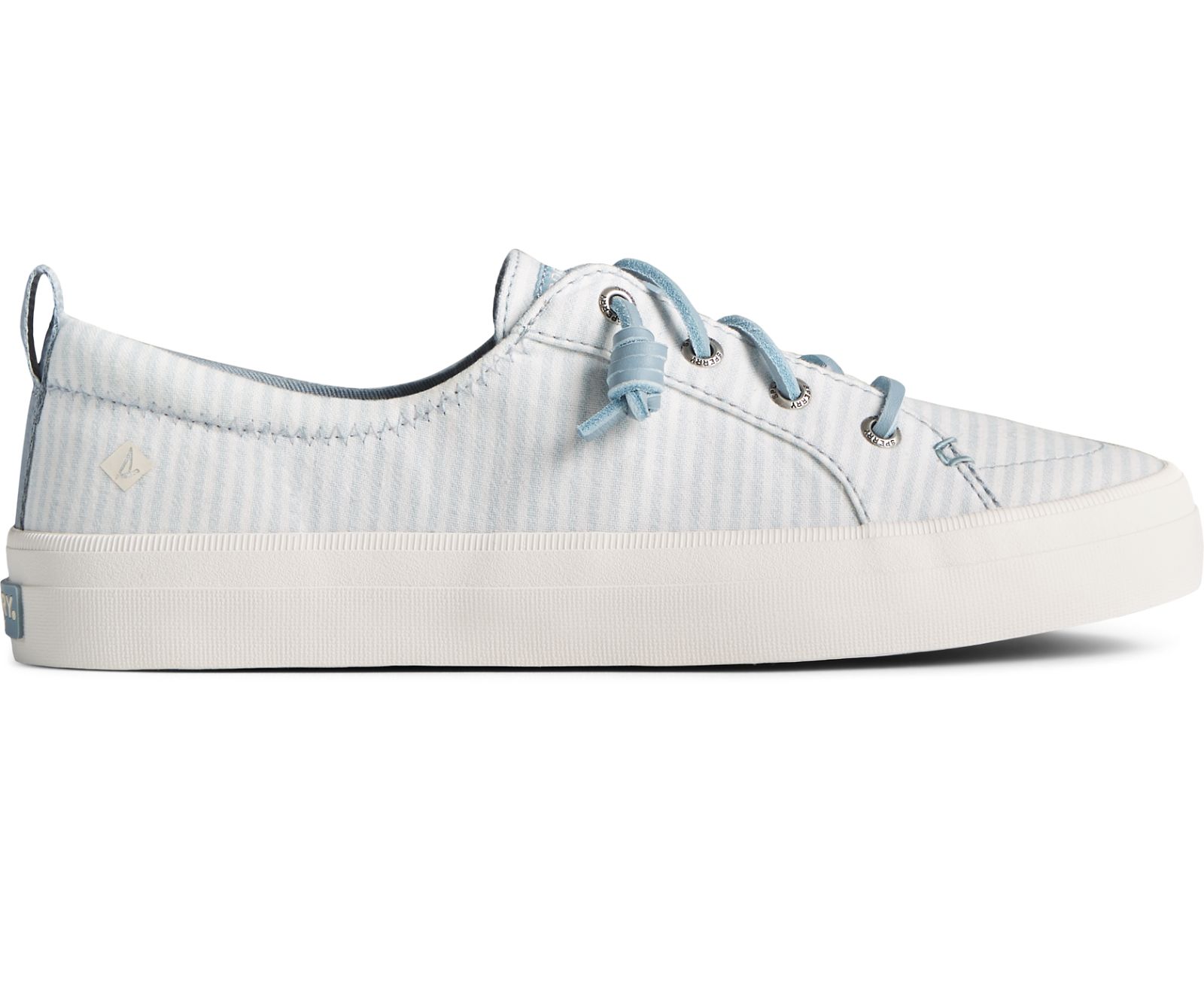 Women's Crest Vibe Linen Stripe Sneaker - Light Blue - Click Image to Close