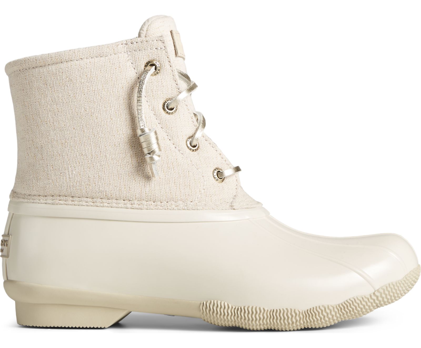 Women's Saltwater Sparkle Textile Duck Boot - Ivory