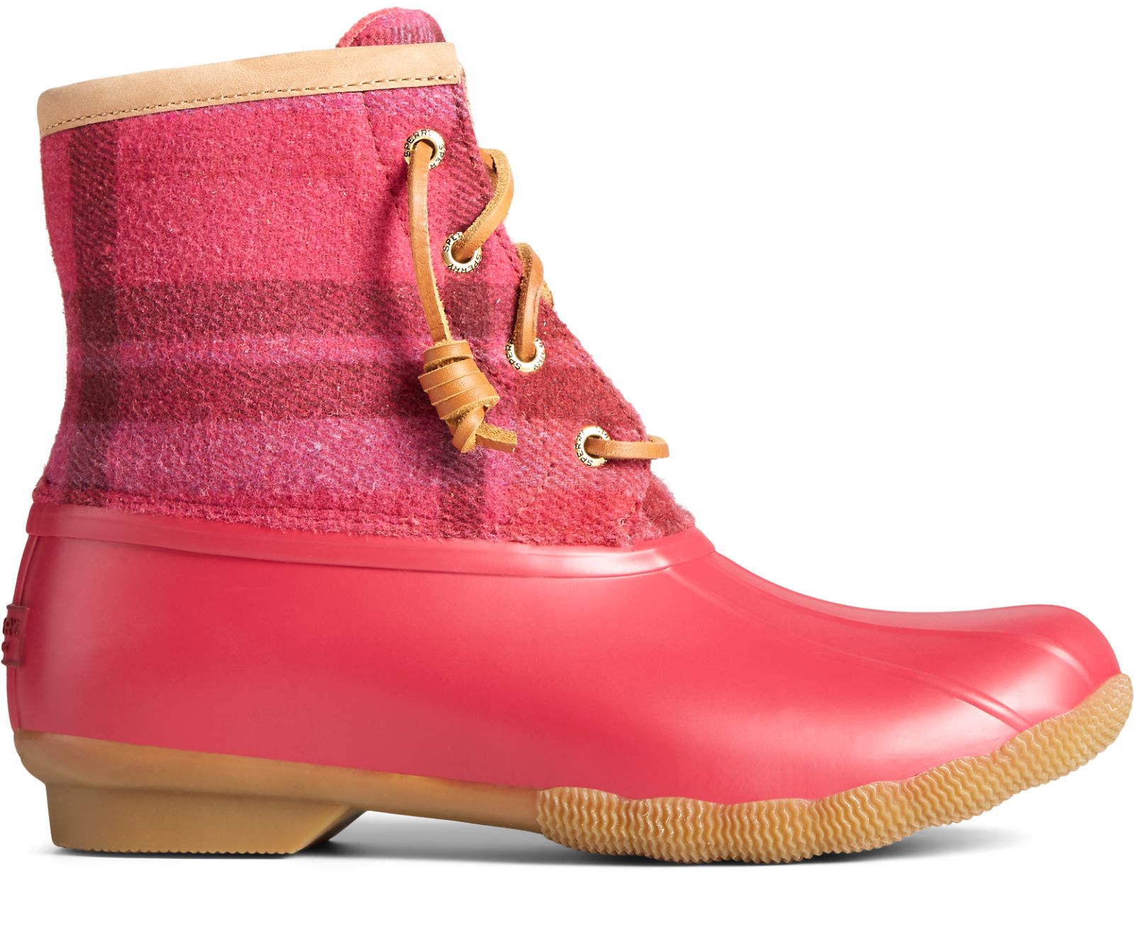 Women's Saltwater Plaid Wool Duck Boot - Red